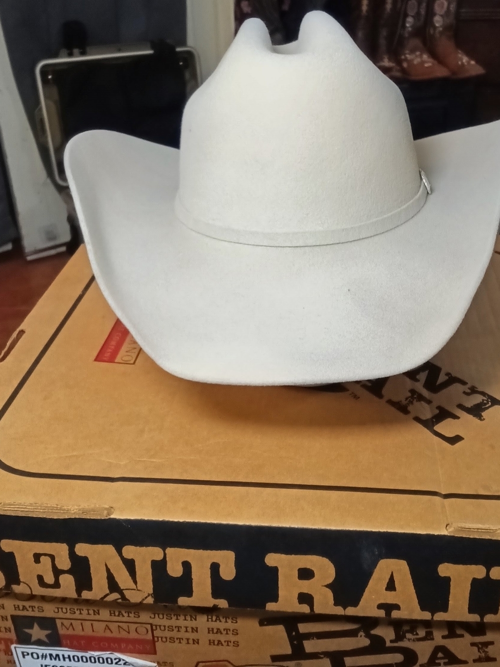 Justin Bent Rail 4X Felt Cowboy Hat Size 7 5/8